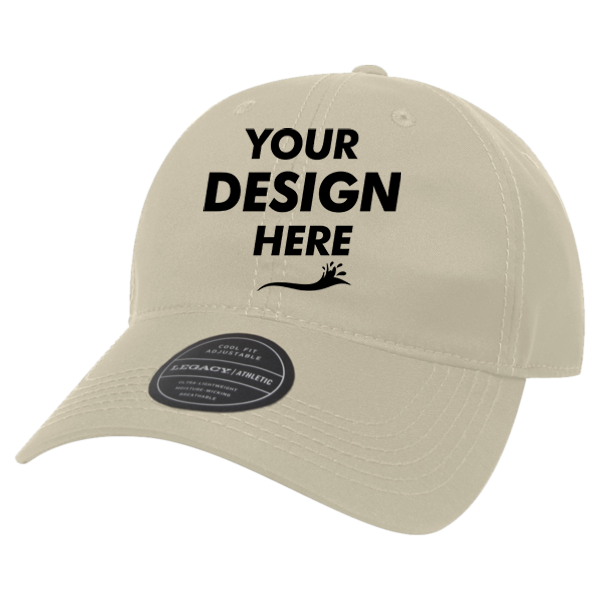 LEGACY Cool Fit Adjustable Cap, Stone, Front view, Mockup