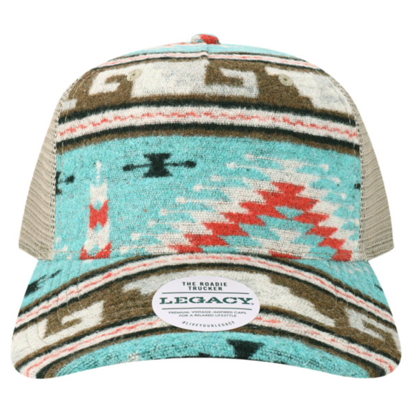 LEGACY Five-Panel Adjustable Cap, Aztec / Aztec, Front view