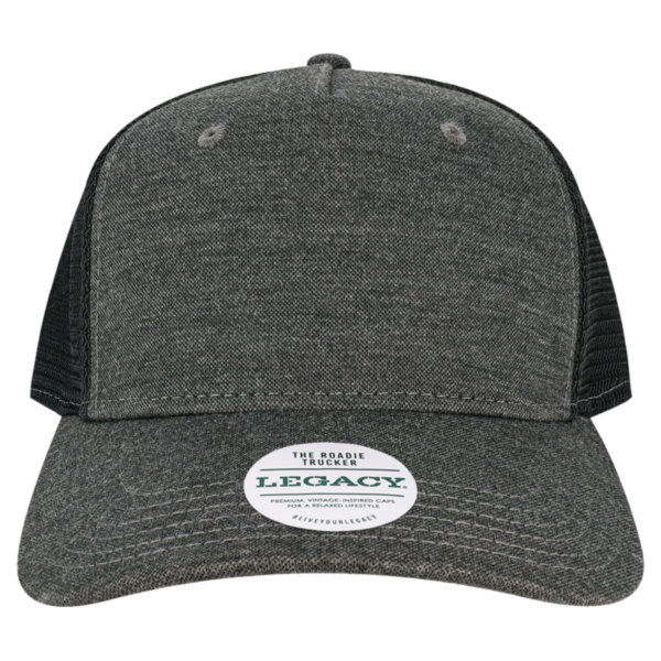 LEGACY Five-Panel Adjustable Cap, Black / Black, Front view
