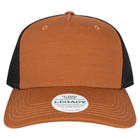 LEGACY Five-Panel Adjustable Cap, Copper Slub / Black, Front view