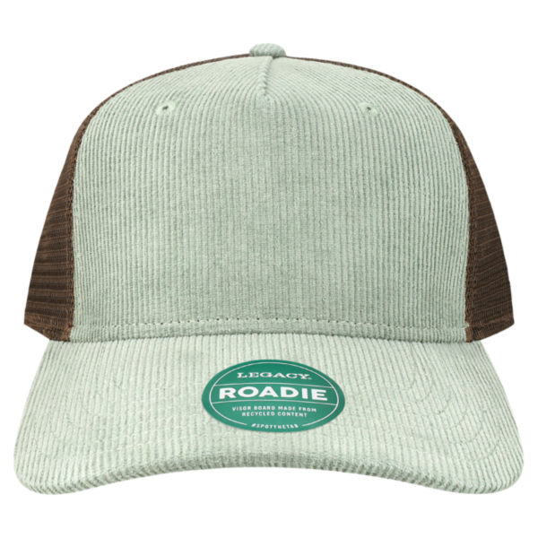 LEGACY Five-Panel Adjustable Cap, Sawgrass Corduroy / Brown, Front view