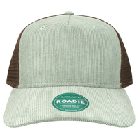 LEGACY Five-Panel Adjustable Cap, Sawgrass Corduroy / Brown, Front view