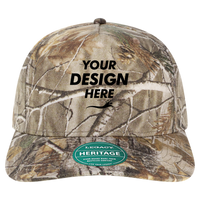 LEGACY Heritage Twill Cap, Brown Wood Camo / Brown Wood Camo, Front view, Mockup