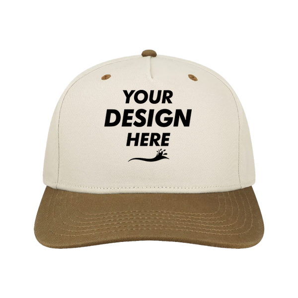 LEGACY Heritage Twill Cap, Stone / Brown, Front view, Mockup