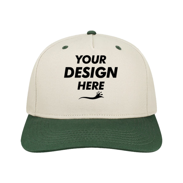 LEGACY Heritage Twill Cap, Stone / Dark Green, Front view, Mockup