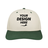LEGACY Heritage Twill Cap, Stone / Dark Green, Front view, Mockup