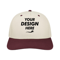LEGACY Heritage Twill Cap, Stone / Maroon, Front view, Mockup