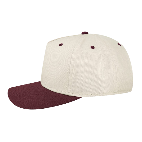 LEGACY Heritage Twill Cap, Stone / Maroon, Left Side view
