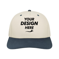 LEGACY Heritage Twill Cap, Stone / Navy, Front view, Mockup