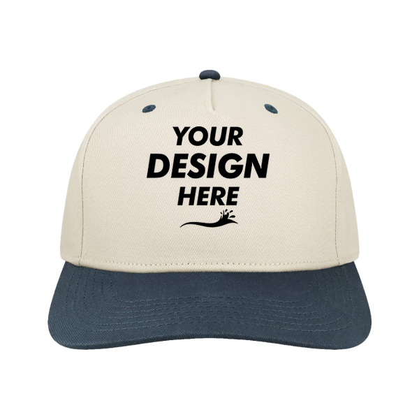LEGACY Heritage Twill Cap, Stone / Navy, Front view, Mockup