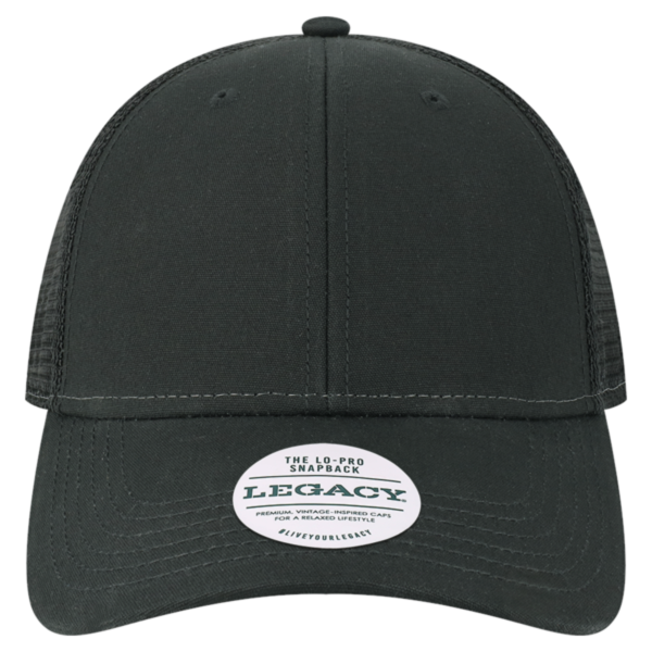 LEGACY Lo-Pro Snapback Trucker Cap, Black / Black, Front view