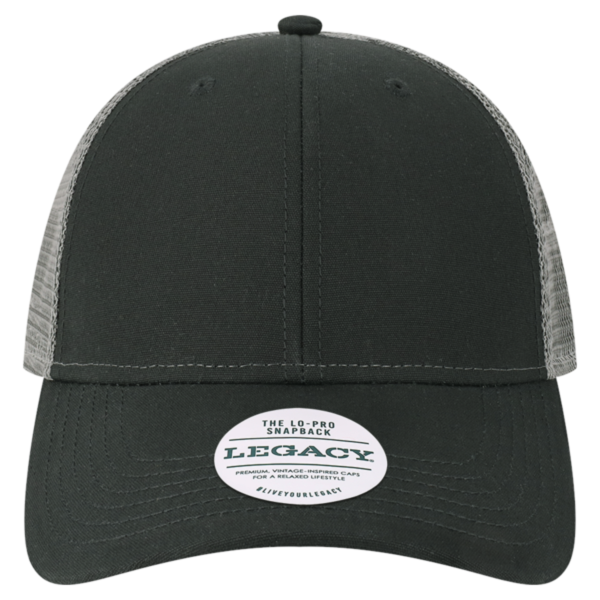 LEGACY Lo-Pro Snapback Trucker Cap, Black / Dark Grey, Front view