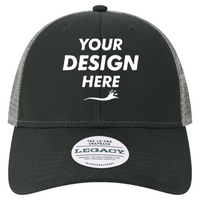 LEGACY Lo-Pro Snapback Trucker Cap, Black / Dark Grey, Front view, Mockup