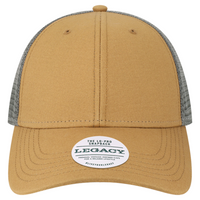 LEGACY Lo-Pro Snapback Trucker Cap, Caramel / Dark Grey, Front view