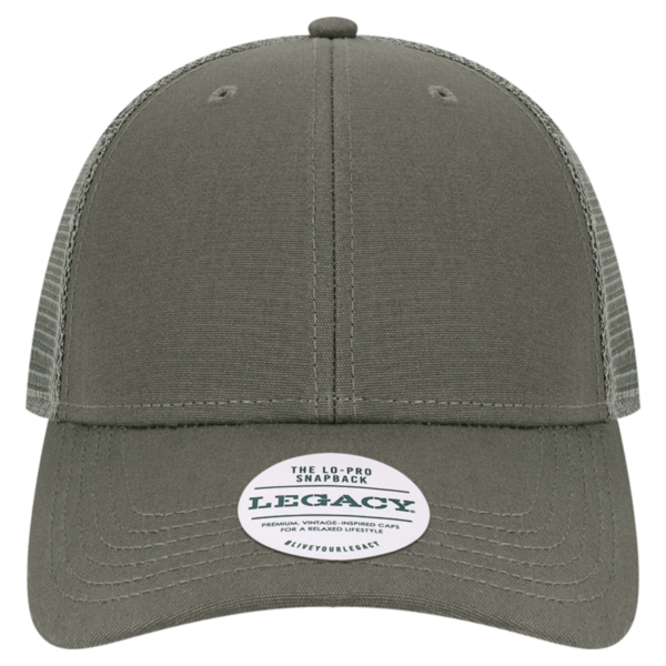 LEGACY Lo-Pro Snapback Trucker Cap, Dark Grey / Dark Grey, Front view