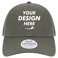 LEGACY Lo-Pro Snapback Trucker Cap, Dark Grey / Dark Grey, Front view, Mockup