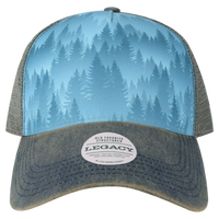 LEGACY Old Favorite Five-Panel Trucker Cap, Blue Pines / Blue Pines / Blue Pines, Front view