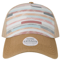 LEGACY Old Favorite Five-Panel Trucker Cap, Fabric Stripes / Fabric Stripes / Fabric Stripes, Front view