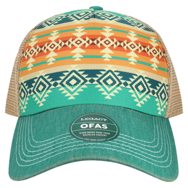 LEGACY Old Favorite Five-Panel Trucker Cap, Navajo / Navajo / Navajo, Front view