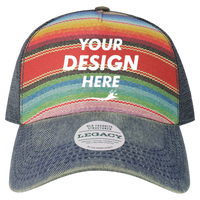 LEGACY Old Favorite Five-Panel Trucker Cap, Poncho / Poncho / Poncho, Front view, Mockup