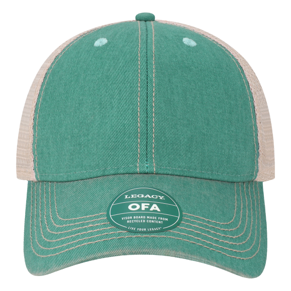 LEGACY Old Favorite Trucker Cap, Aqua / Khaki / Khaki, Front view