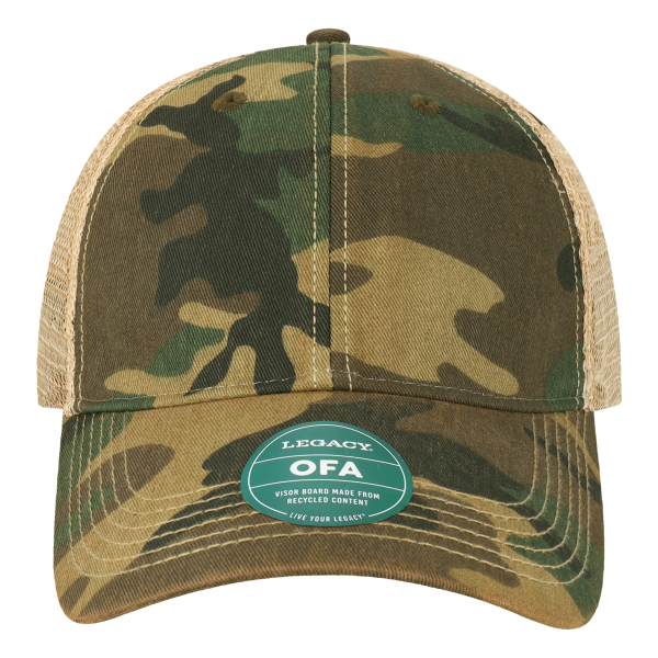 LEGACY Old Favorite Trucker Cap, Army Camo / Khaki / Khaki, Front view