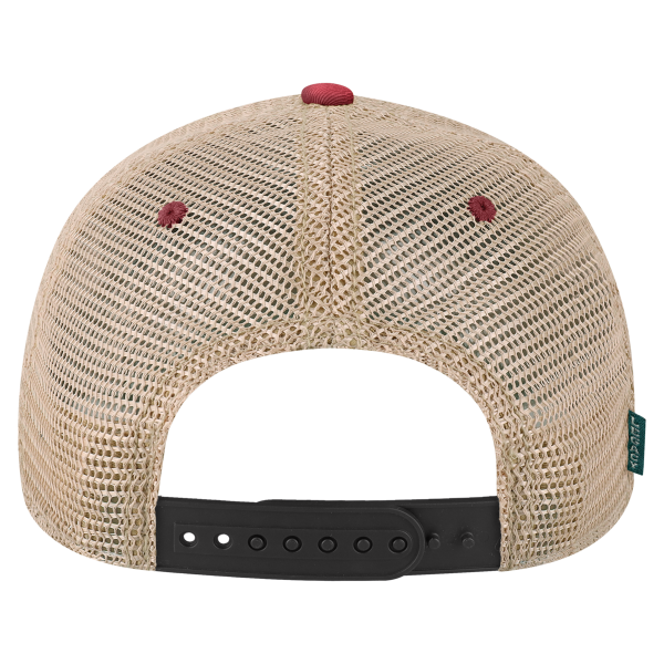 LEGACY Old Favorite Trucker Cap, Black / Cardinal / Khaki, Back view