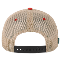 LEGACY Old Favorite Trucker Cap, Black / Scarlet Red / Khaki, Back view