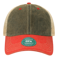 LEGACY Old Favorite Trucker Cap, Black / Scarlet Red / Khaki, Front view