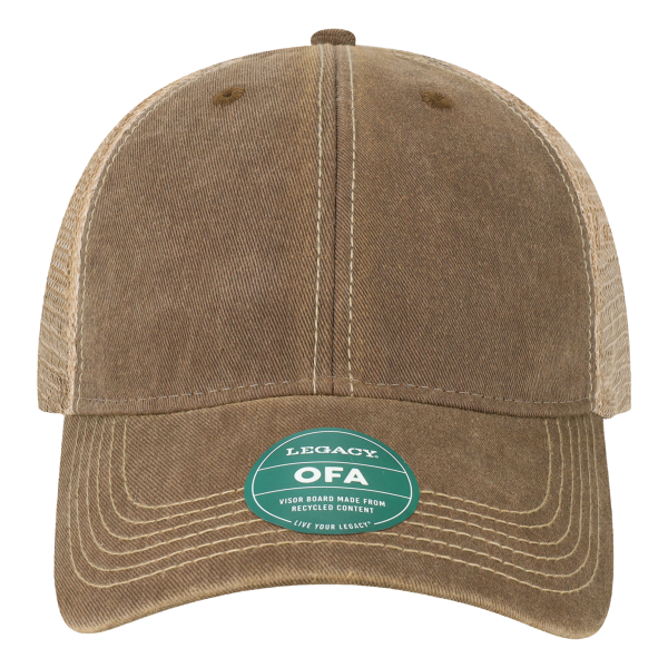 LEGACY Old Favorite Trucker Cap, Brown / Khaki / Khaki, Front view