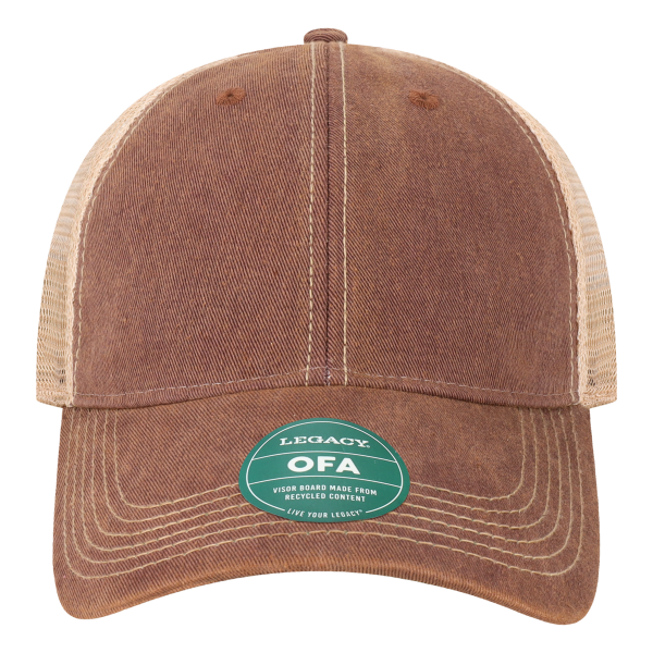 LEGACY Old Favorite Trucker Cap, Burgundy / Khaki / Khaki, Front view