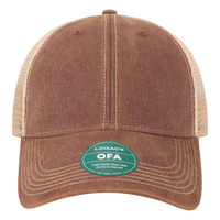 LEGACY Old Favorite Trucker Cap, Burgundy / Khaki / Khaki, Front view