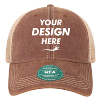 LEGACY Old Favorite Trucker Cap, Burgundy / Khaki / Khaki, Front view, Mockup