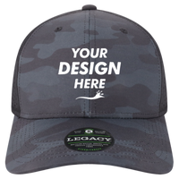 LEGACY Reclaim Mid-Pro Adjustable Cap, Black Camo / Black Camo, Front view, Mockup