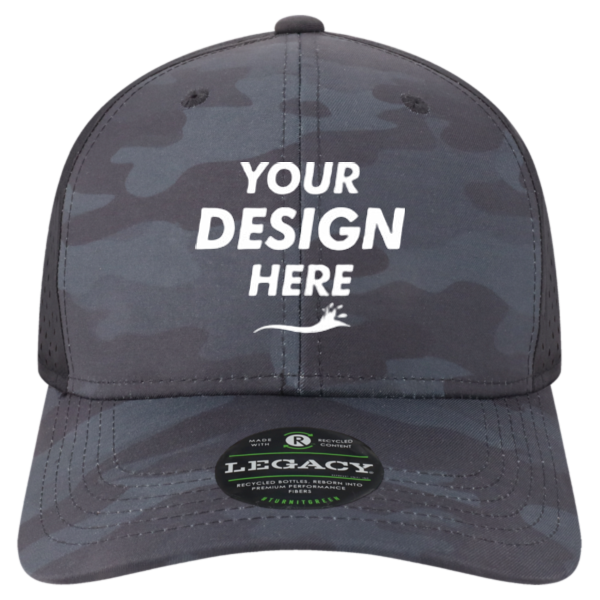 LEGACY Reclaim Mid-Pro Adjustable Cap, Black Camo / Black Camo, Front view, Mockup