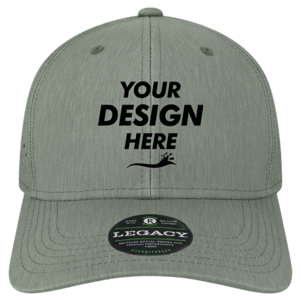 LEGACY Reclaim Mid-Pro Adjustable Cap, Eco Dark Grey / Eco Dark Grey, Front view, Mockup