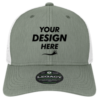 LEGACY Reclaim Mid-Pro Adjustable Cap, Eco Dark Grey / White, Front view, Mockup