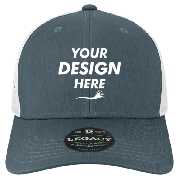 LEGACY Reclaim Mid-Pro Adjustable Cap, Eco Navy / White, Front view, Mockup