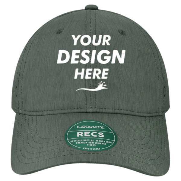 LEGACY Reclaim Sport Mesh Cap, Eco Black, Front view, Mockup