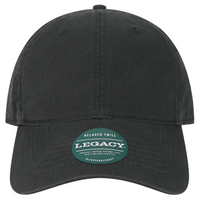 LEGACY Relaxed Twill Dad Hat, Black / Black, Front view