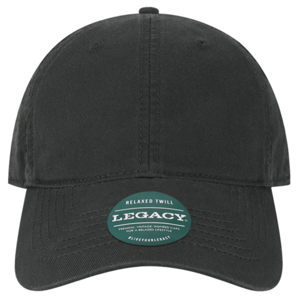 LEGACY Relaxed Twill Dad Hat, Black / Black, Front view
