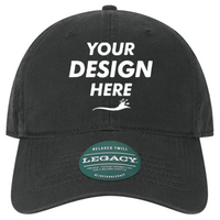 LEGACY Relaxed Twill Dad Hat, Black / Black, Front view, Mockup