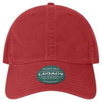 LEGACY Relaxed Twill Dad Hat, Cardinal / Cardinal, Front view