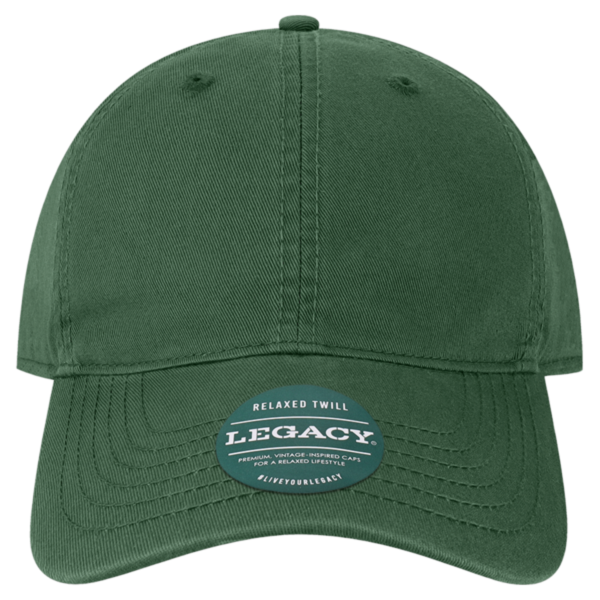 LEGACY Relaxed Twill Dad Hat, Dark Green / Dark Green, Front view