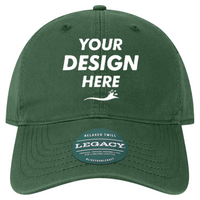 LEGACY Relaxed Twill Dad Hat, Dark Green / Dark Green, Front view, Mockup