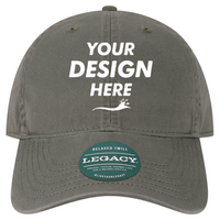 LEGACY Relaxed Twill Dad Hat, Dark Grey / Dark Grey, Front view, Mockup