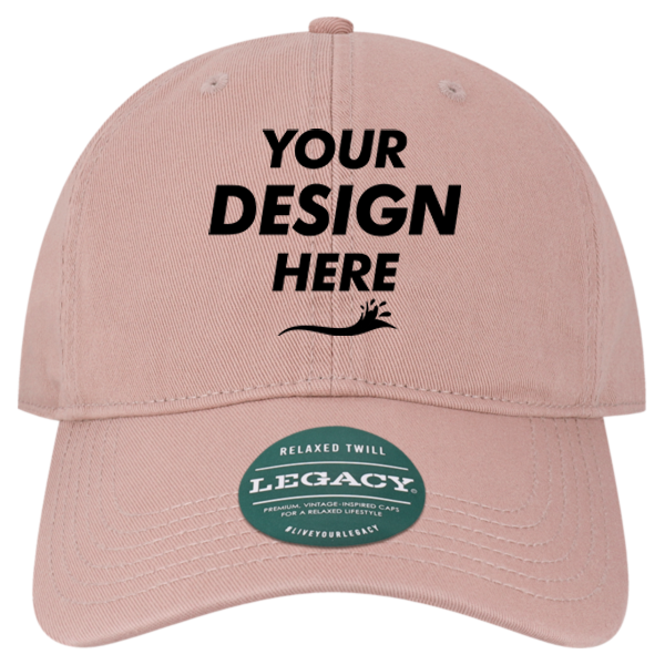 LEGACY Relaxed Twill Dad Hat, Dusty Rose / Dusty Rose, Front view, Mockup