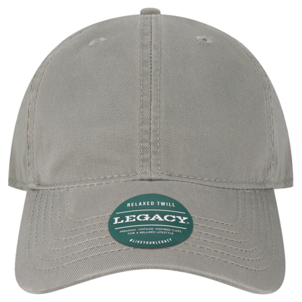 LEGACY Relaxed Twill Dad Hat, Grey / Grey, Front view