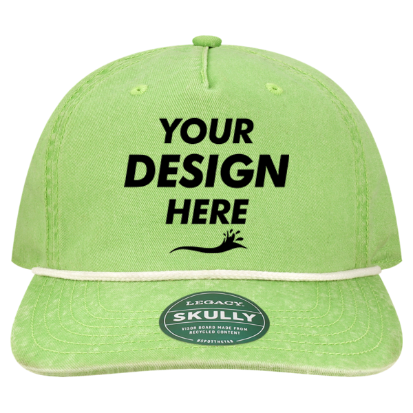 LEGACY Skully Cap, Lime Green, Front view, Mockup