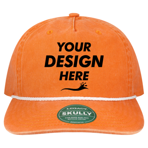 LEGACY Skully Cap, Tangerine Orange / Tangerine Orange, Front view, Mockup